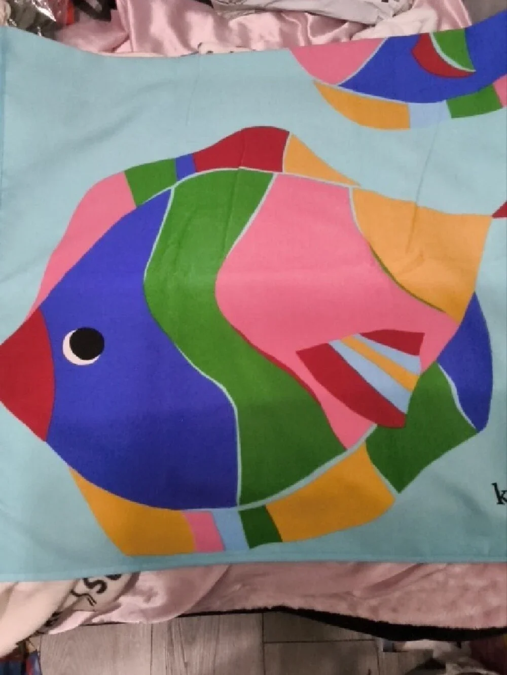 kate spade Turquoise Multicolor Fish Towel